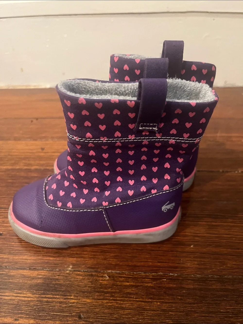 See Kai Run Purple Waterproof Heart Rain Boots with Pink Accents